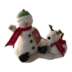 2004 Hallmark Jingle Pals Snowman Dog Animated Musical Singing Plush WORKS